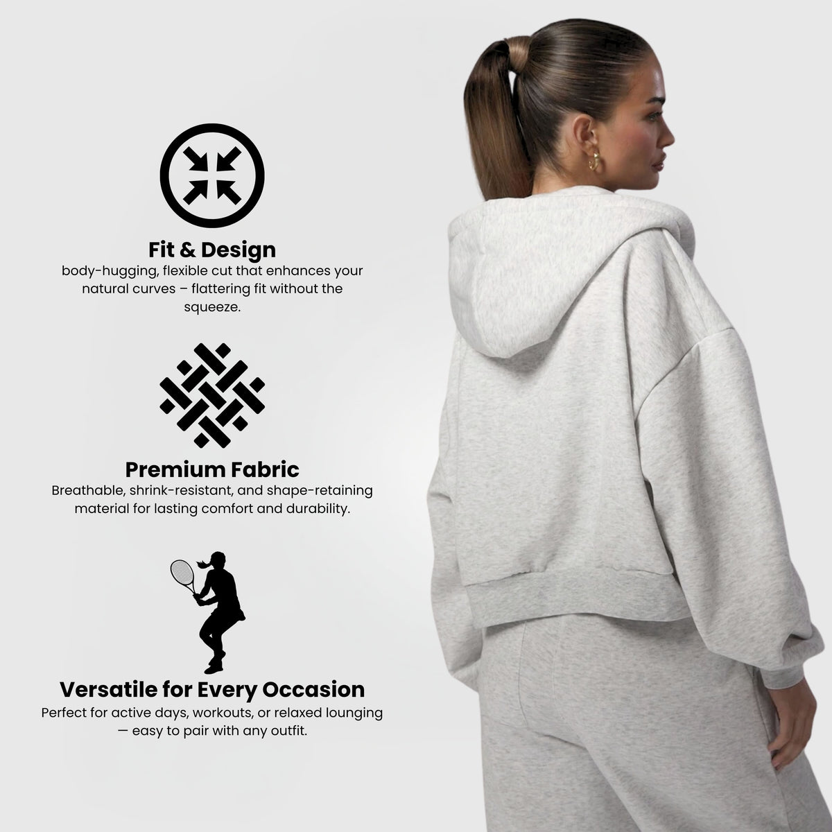 Comfort™ Zip Huppari – Harmaa