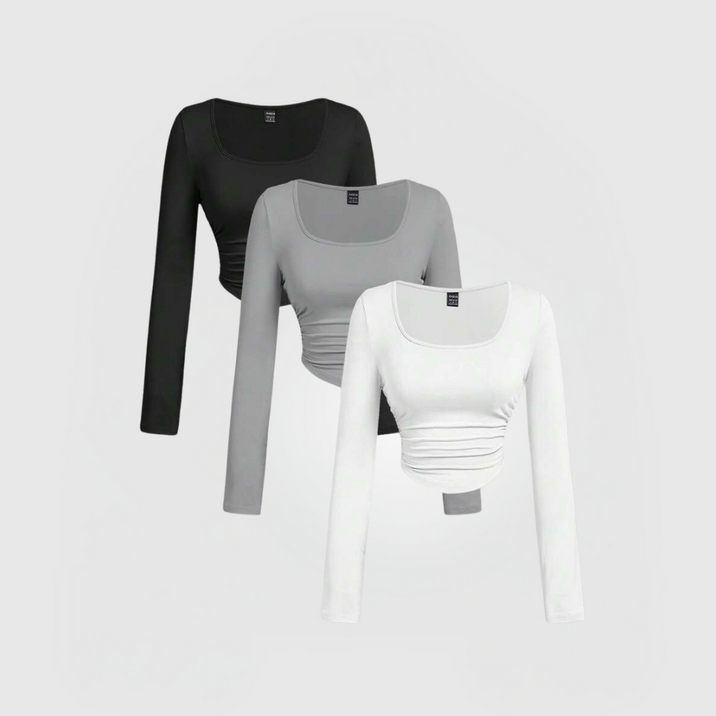 Everyday™ Pitkähihainen 3-Pack · Musta, Harmaa & Valkoinen