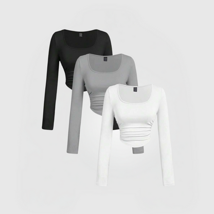 Everyday™ Pitkähihainen 3-Pack · Musta, Harmaa & Valkoinen