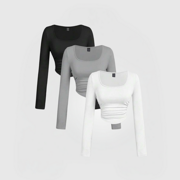 Everyday™ Pitkähihainen 3-Pack · Musta, Harmaa & Valkoinen