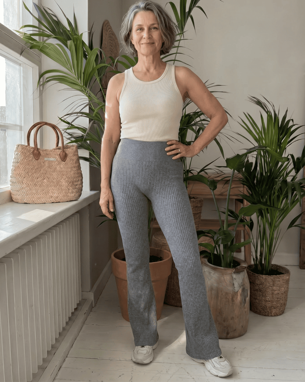 Ribbed™ Flare Housut – Harmaat