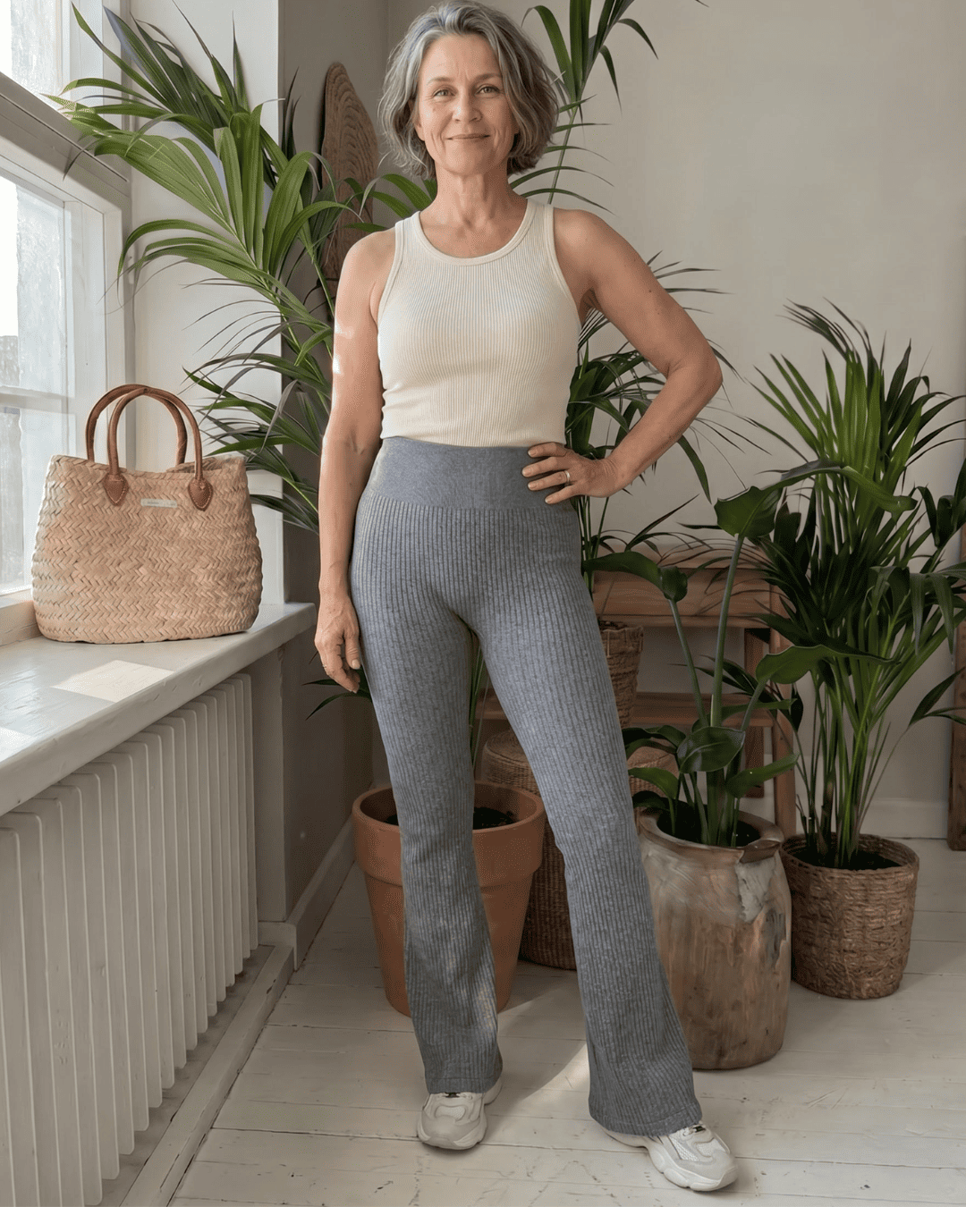 Ribbed™ Flare Housut – Harmaat