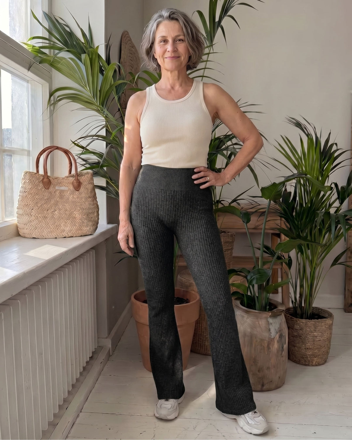 Ribbed™ Flare Housut – Mustat