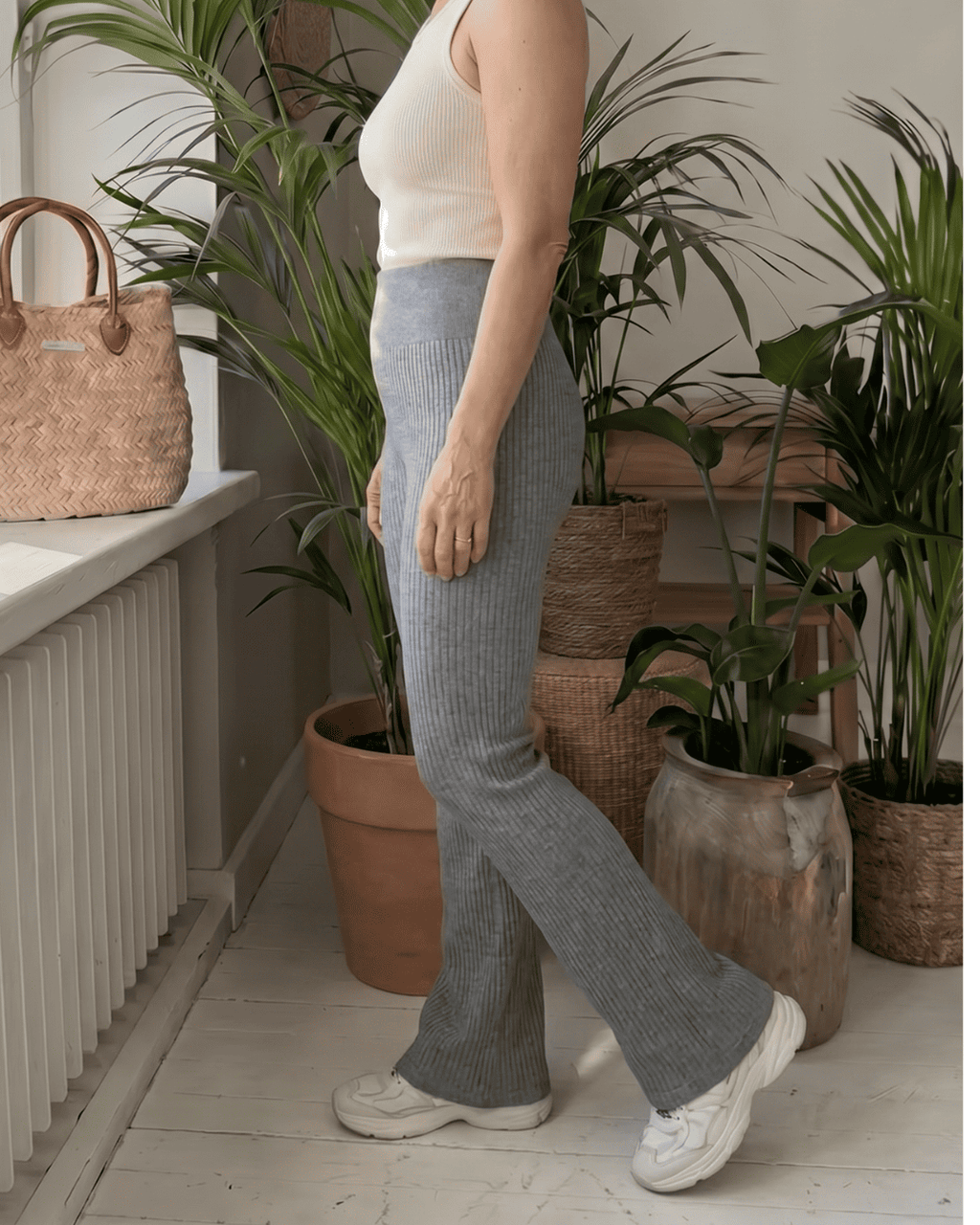 Ribbed™ Flare Housut – Harmaat