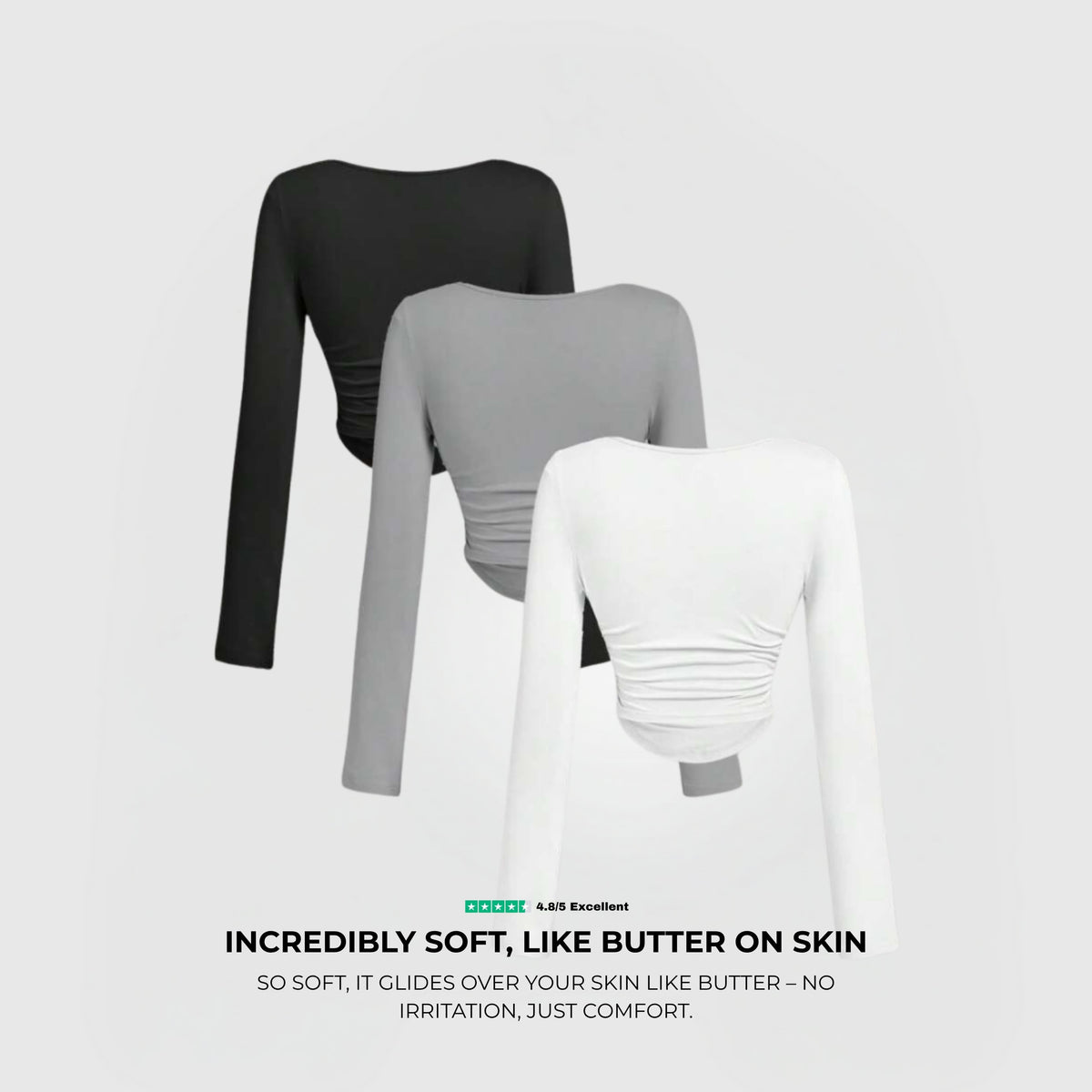 Everyday™ Pitkähihainen 3-Pack · Musta, Harmaa & Valkoinen