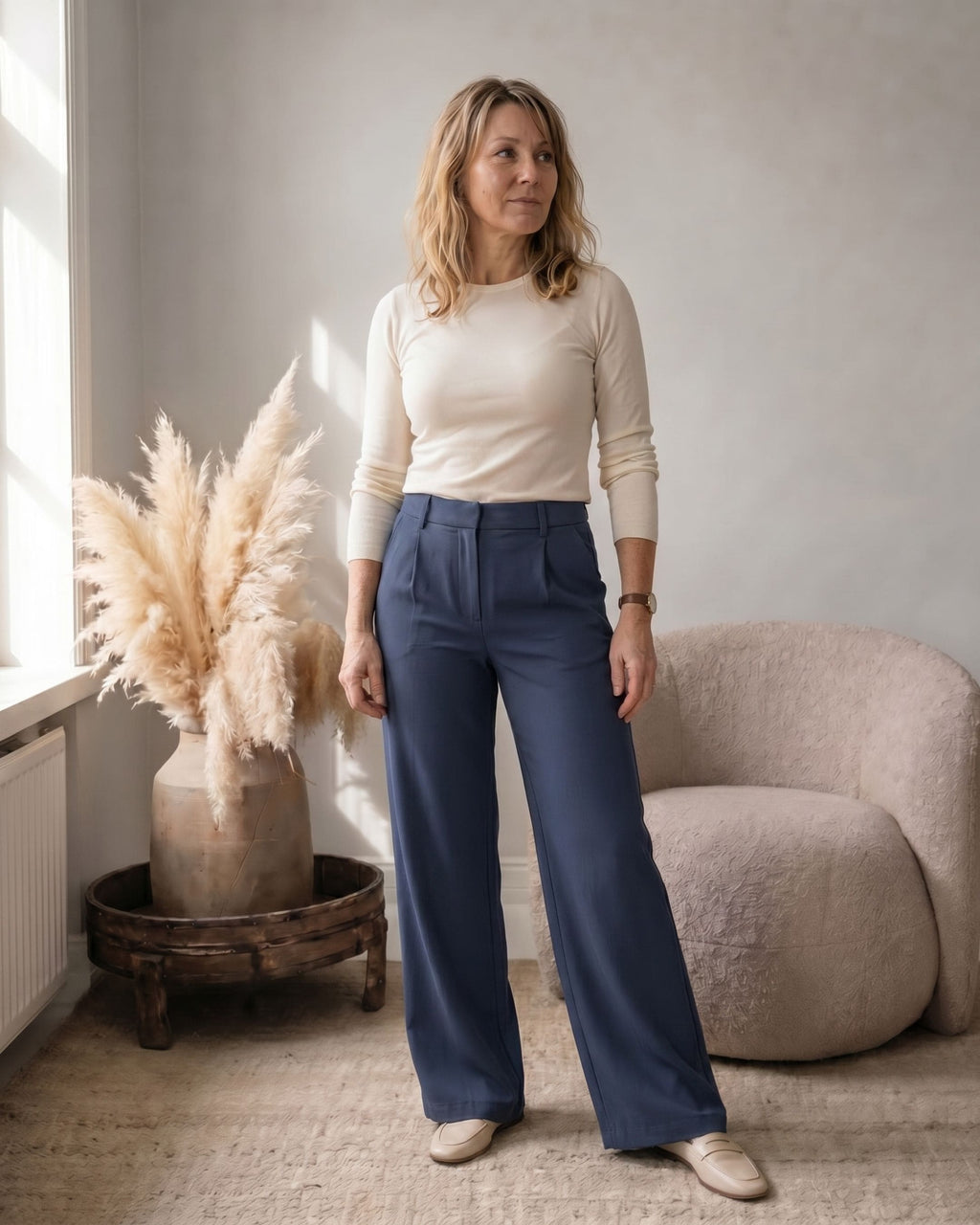 Flex™ Smart Casual Housut – Tummansiniset