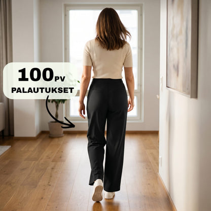 Flex™ Smart Casual Housut – Mustat