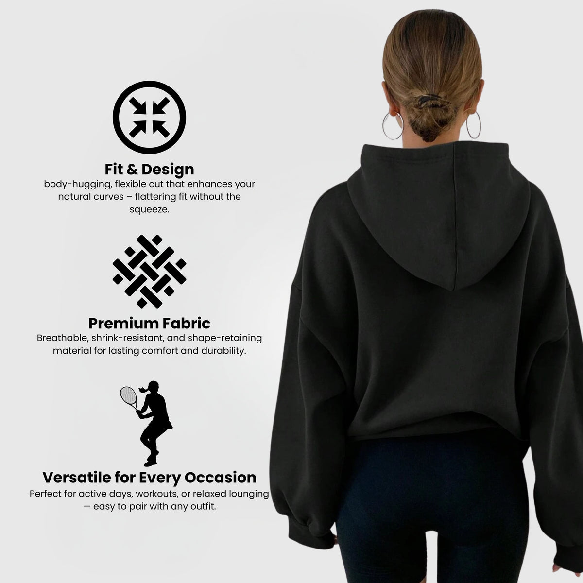 Oversized™ Essential Huppari – Musta