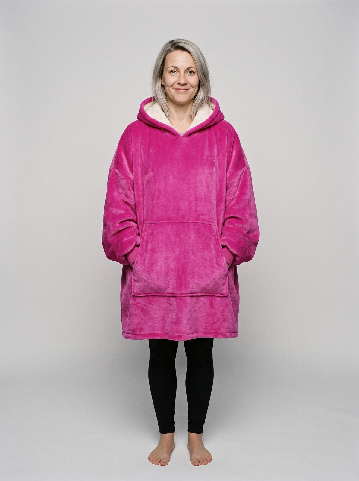 Pinkki vilttihuppari