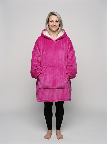 Pinkki vilttihuppari