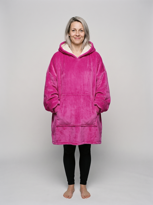 Pinkki vilttihuppari